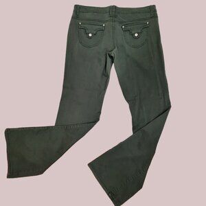 Y2K Bongo Low Rise Bootcut Flare Pants Size 11 Khaki Green Flap Pockets